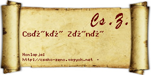 Csákó Zénó névjegykártya